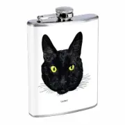 Black Cat Em5 Flask 8oz Stainless Steel Hip Drinking Whiskey