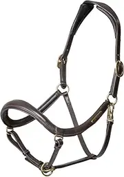 Velociti Rapida Curved Leather Horse Headcollar (UK Size: Pony) (Havana)