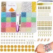 Yowamho 12585+pcs Glass Seed Beads for Bracelet Making Kit - 24 Colors 3mm Waist Beads Kit, Storage Box All-in-One, DIY Handmade Arts & Crafts Girls, Birthday Gift