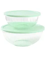 Martha Stewart Everyday Clifftop 4pc Glass Bowl Set with Lids