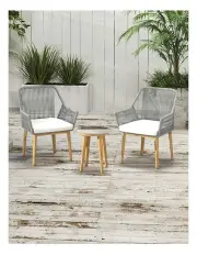 [Arcadia Furniture] Outdoor Weather Resistant Bistro 3 Piece Set in Dark Grey