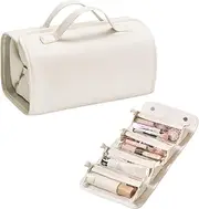 [Colexy] 4-in-1 Foldable Travel Cosmetic Organiser, Waterproof Cosmetic Bag with 4 Removable Compartments, Toiletry Bag, Women's Large Wash Bag for Business Trips, Gym, Holiday (Pearl White), Pearl