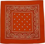 [mrsweeneytodd.com MST] Orange Yellow MST Bandana | 100% Cotton | Cashew Flower Design, Black, One Size