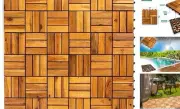 12”x12” Solid Wood Interlocking Flooring Tiles (Pack of 9), Acacia Hardwood