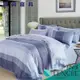 【旭興寢具】TENCEL100%天絲萊賽爾纖維 雙人5x6.2尺 鋪棉床罩舖棉兩用被七件式組-麻趣布洛-藍