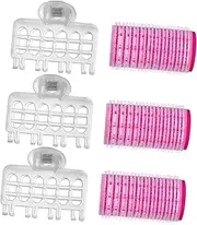 WOFASHPURET 3Pcs Self Grip Hair Rollers for Easy Curling Durable Hair Curler Tools with Clips for Long Hair for Home Use Salon Styling