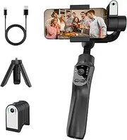 Desiontal 3-Axis Smartphone Gimbal Stabilizer for iPhone 16-11 & Android, Foldable, AI Face Tracking, Horizontal/Vertical Shooting, Long Battery Life