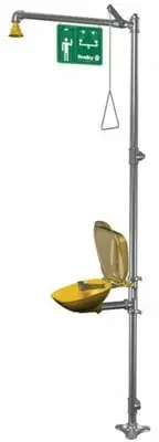 Presale Bradley Halo Combination Drench Shower and Eyewash Station - Yellow and