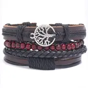 Multicolour Tree of Life Bracelet Set