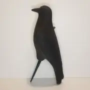 Flambeau Plastic Crow Decoy stake blow mold black bird 16" garden scare