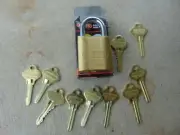 1 NEW ABUS PADLOCK WITH SCHLAGE EVEREST S123 AND 10 KEYS LOCKSMITH
