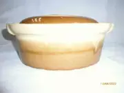 VINTAGE FRENCH TERRINE PATE OVAL GLAZED EARTHENWARE TUREEN WITH LID FRANCE