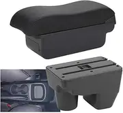 Car Armrest Box Center Console for Toyota Yaris Elegant 2021-2024, Auto Arm Rest Central Storage Box Organizer Double Layer Armrest Interior Accessories,B/White-line-NO USB