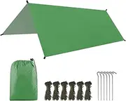 Camping Tarp Lightweight Hammock Sunshade Rain Shelter Canopy for Outdoor Activities Green Blue Black 9.8 * 9.8ft Multifunctional