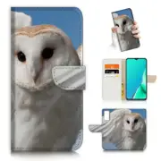 ( For Vivo Y20S ) Wallet Flip Case Cover AJ23880 White Owl