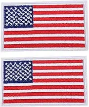 2 PCS USA Flag Patches Embroidered Appliques with White Border Iron On Sew On Stickers United States of America Logo Badge for HatsBagsShoes