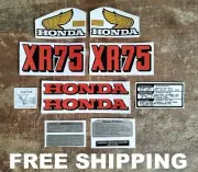 HONDA VINTAGE 1973 XR75 DECAL STICKER KIT XR 75 TANK SIDE PANELS LOGO FREE SHIP.