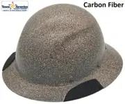DAX Actual Carbon Fiber Full Brim Lift Safety Hard Hat - Textured Light Granite