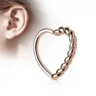Piercing Ear Cartilage Daith Heart Braided Gold Plated Pink