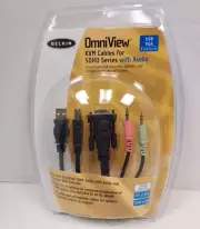 Belkin OmniView KVM Cables For SOHO Series With Audio USB VGA Platform 6ft
