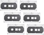 CAXUSD 6 Pack DIY Cassette Tape Cases for 30-Minute Recording Blank Cassette Tapes