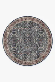 245' Round | Machine Washable Runner Rug | Kid & Pet Friendly | Indoor Rug | Celestine Sapphire Flatwoven Rug | Ruggable