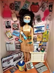 PANDEMIC PAM Essential Quarantine Barbie Style Doll Dolls Keepsake Memorabilia