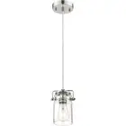 Nuvo Lighting 60/6734 Antebellum Mini Pendant Polished Nickel and Clear