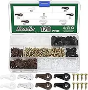 Keadic 240Pcs Plastic Cabinet Door Glass Retainer Clips Assortment Set with Screws, 5mm Offsets Transparent/White/Black/Brown Glass Window Screen Door Clip Holders for for Fixing Mirror Cabinet Door
