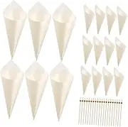 BEBEMOKO 1Set Disposable Cones Fruit Picks Set for Appetizers Cocktails and Tropical Party Decorations for DIY Ice Cream Desserts and Family Gatherings