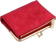 [SAFIGLE] Portable Small Coin Purse Fashion Short Wallet Buckle Girl's Retro Change Bag