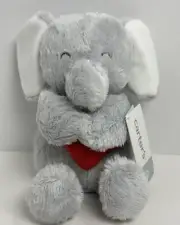NWT Carters Gray Grey Plush Elephant Holding A Red Heart Stuffed Baby Toy 66845