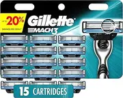 Gillette Mach3 Razor Blades for Men, 15 Count