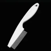 Cat Dog Puppy Pet Massaging Grooming Rake Comb Silver Tone White 14cm Long