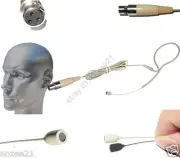 Two Beige Single-ear Hook Headset Microphone Mic for AKG Samson - 3pin Mini XLR