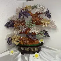 在飛比找momo購物網優惠-【千奇國際精品】大盆 正天然 五行水晶 招財樹☆(五行水晶 