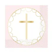 Napkins Decorations Christening Baptism Holy Communion Religious Cross God Party