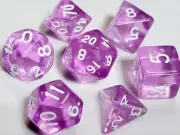 Crystalline Purple DnD Dice Set | Dungeons and Dragons | 7 Dice RPG Polyhedral S