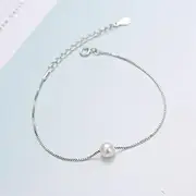 Chain Bracelets,Silver Bracelet,Fashion Bangle,Sterling Silver Bracelet For Women,Women 925 Sterling Silver Bracelet Exquisite Adjustable Pearl Bangle Ladies Silver Bracelet Fashion Sterling Silver Je