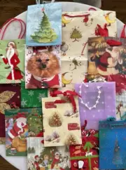 Large Papyrus/Marcel Schurman Christmas Gift/Treat/Wine Bag Lot -SEE ALL PHOTOS