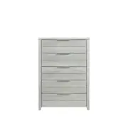 Tallboy with 5 Storage Drawers Natural Wood like MDF in White Ash Colour