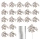 20 Sets Artificial Hydrangea Flower Heads with Stems for Bouquet,Light Brown