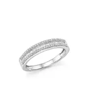 Bloomingdale's Fine Collection Diamond Round & Baguette Band in 14K White Gold, 0.25 tcw
