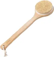 H&S Body Brush Back Scrubber - Back Brush Long Handle for Shower - Natural Bristles Dry Skin Exfoliating Cellulite Brush Bamboo - Back Scrubber Brush - Shower Body Brush - Back Exfoliator for Shower