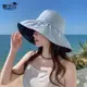 日系UV防曬遮陽帽子女夏季戶外黑膠大帽沿漁夫帽時尚太陽帽
