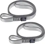 uxcell 24 Inch Nylon Climbing Slings, 2 Pack Strong Webbing Straps 18mm Rock Climbing Straps for Aerial Yoga Hammock Swing, Gray