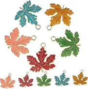 [CIMAXIC] Realistic Leaf Charms Pendants 10pcs Jewelry Diy Kit Maple Leaf Hanging Charm