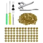 Plastic Snaps Fasteners with Snap Pliers, 150 Set T5 No-Sew Button Kit Coffee