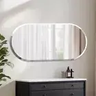 Bathroom Mirrors for Over Sink Vanity Long Oval Frameless Wall Mirror Beveled HD