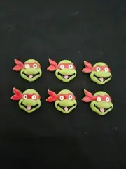 Ninja Turtles Raphael Flatback 6pk DIY bows Scrapbooking Craft NEW